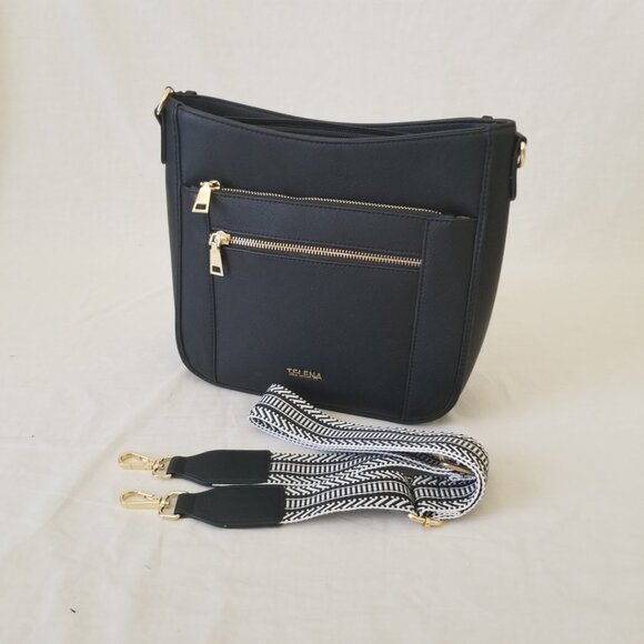 NWT! Telena Faux Leather Purse Shoulder Crossbody Bag w/Detachable Woven Strap - Picture 3 of 10
